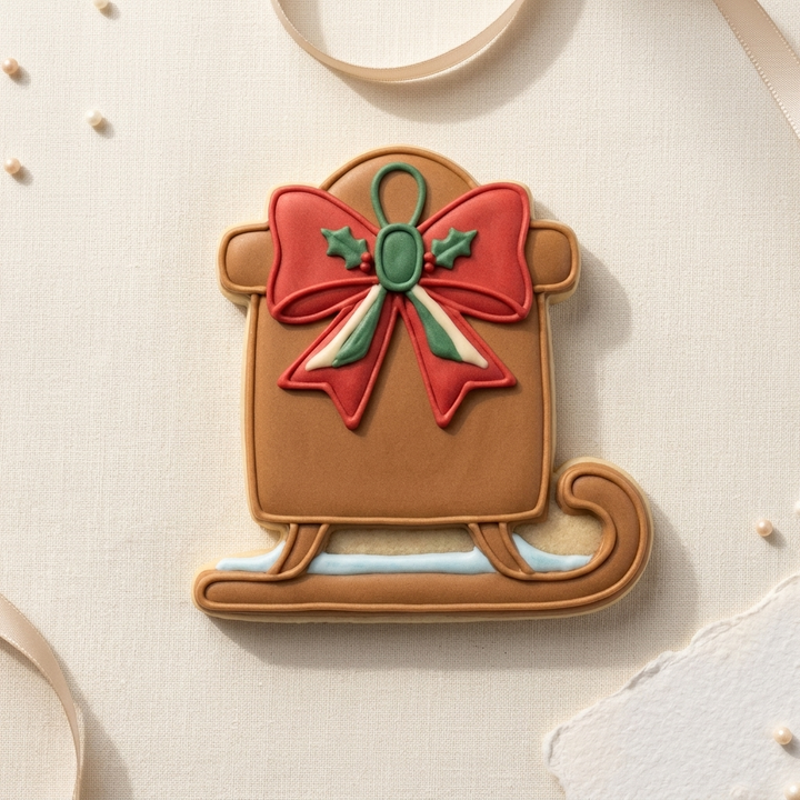 Sled with Bow Cookie Cutter, 3D Printed South Asian Festival Cutter