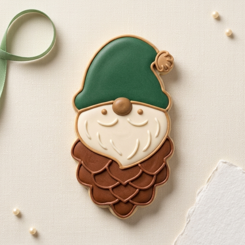 Evergreen Cone Gnome Cookie Cutter, 3D Printed Christmas Cutter