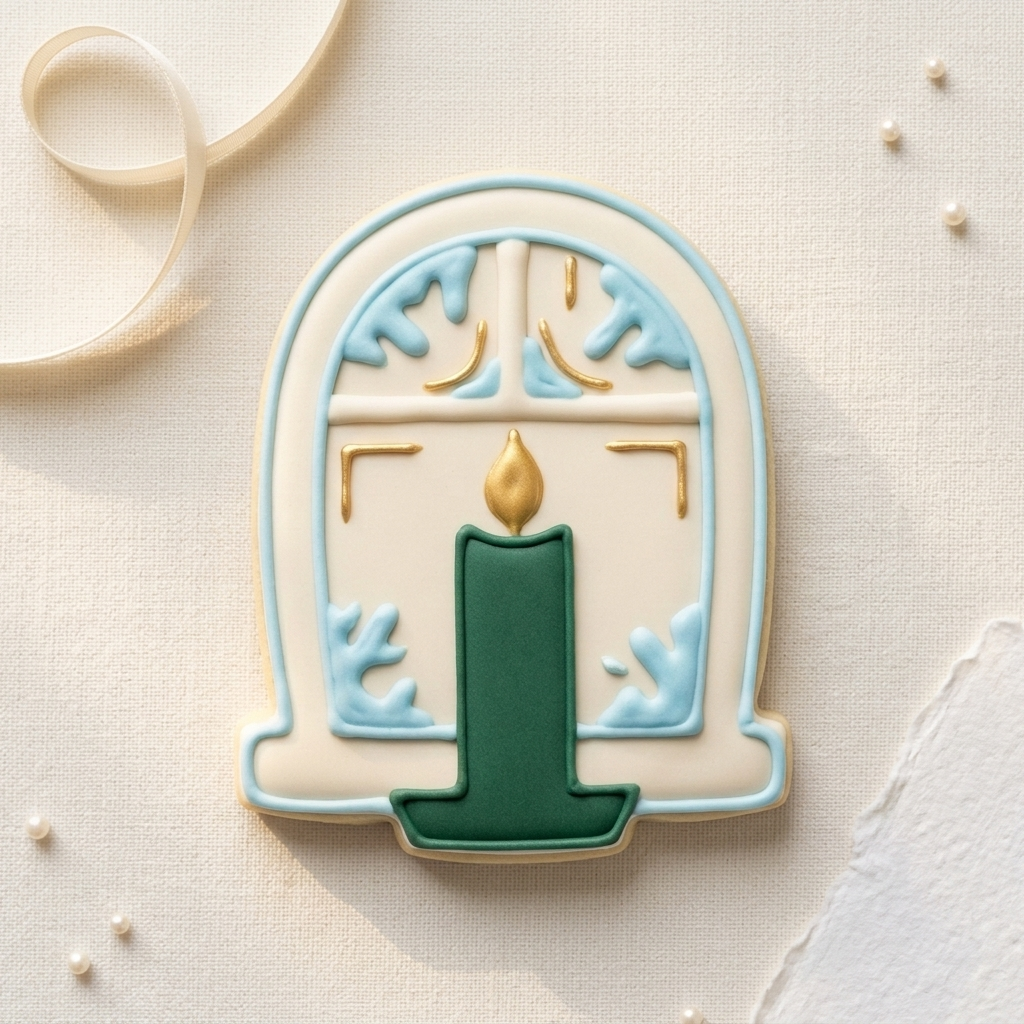 Frosted Window Candle Cookie Cutter, 3D Printed Christmas Cutter