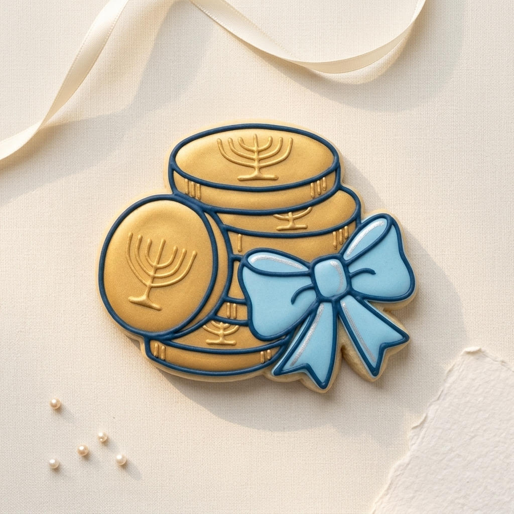 Gelt Coin Stack Cookie Cutter, 3D Printed Jewish Holiday Cutter