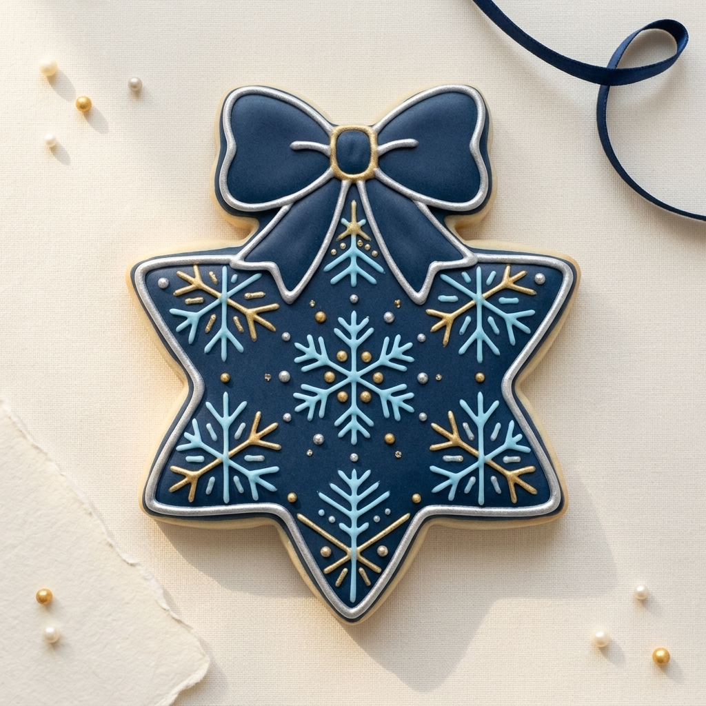 Blue Bow Star Cookie Cutter, 3D Printed Jewish Holiday Cutter