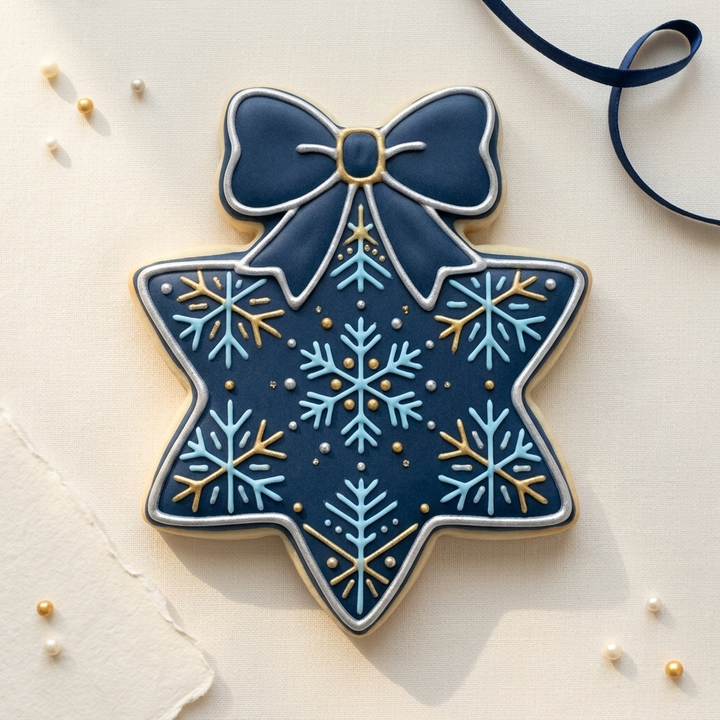 Blue Bow Star Cookie Cutter, 3D Printed Jewish Holiday Cutter