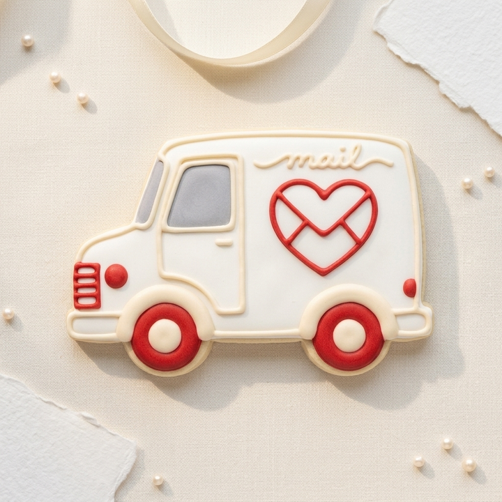 Valentine Mail Truck Cookie Cutter, 3D Printed Valentine Cutter