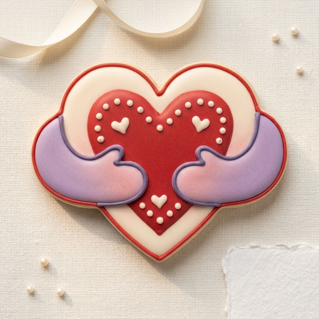 Hug Heart Arms Cookie Cutter, 3D Printed Valentine Cutter