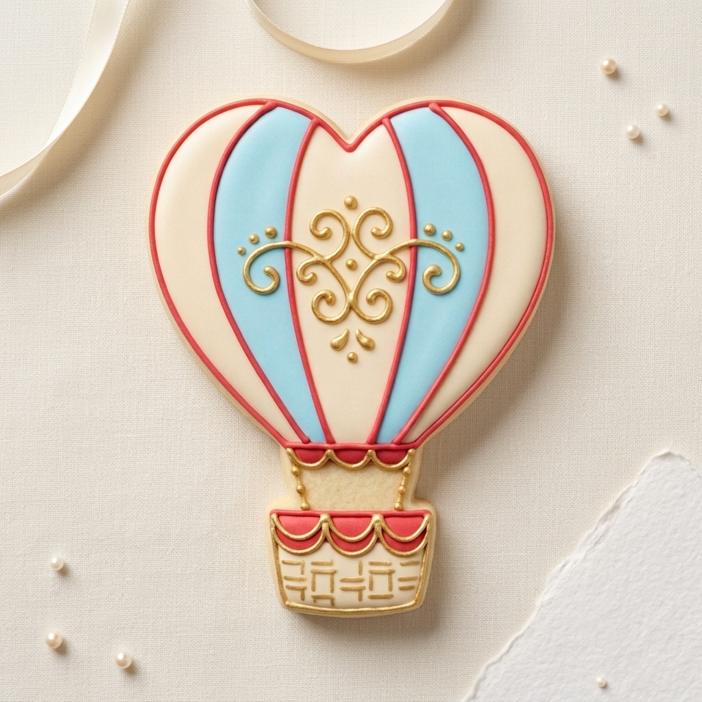Heart Hot Air Balloon Cookie Cutter, 3D Printed Baby Shower Cutter