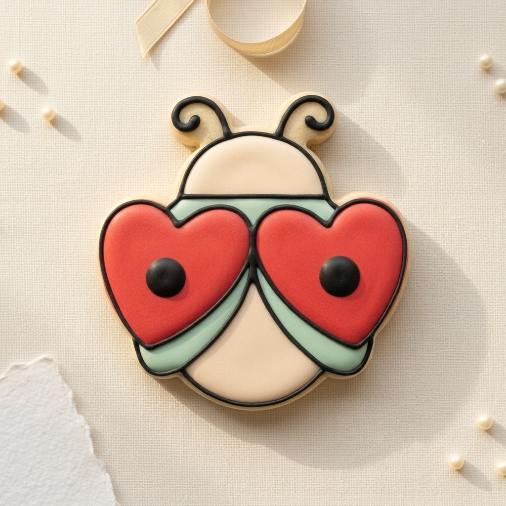 Love Bug Beetle Cookie Cutter, 3D Printed Valentine Cutter
