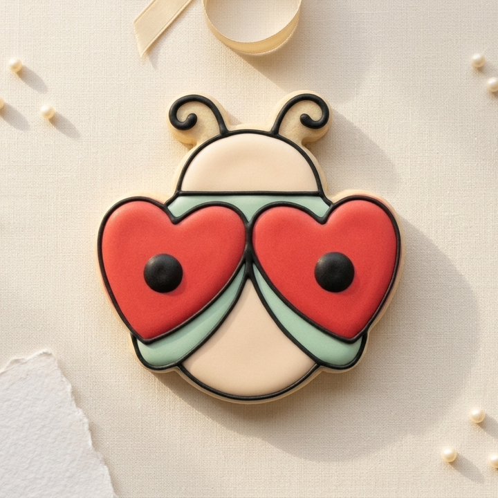 Love Bug Beetle Cookie Cutter, 3D Printed Valentine Cutter