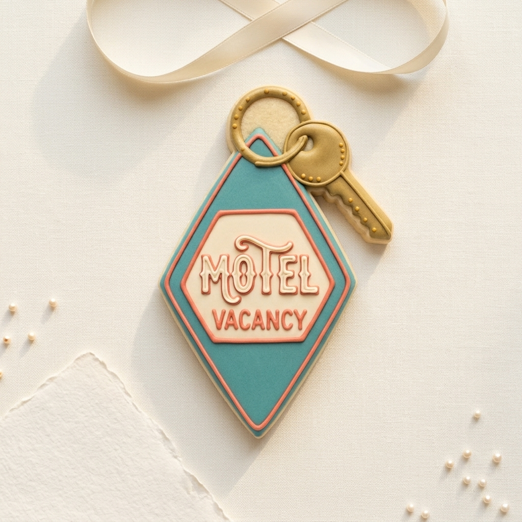 Retro Motel Keychain Cookie Cutter, 3D Printed Travel Theme