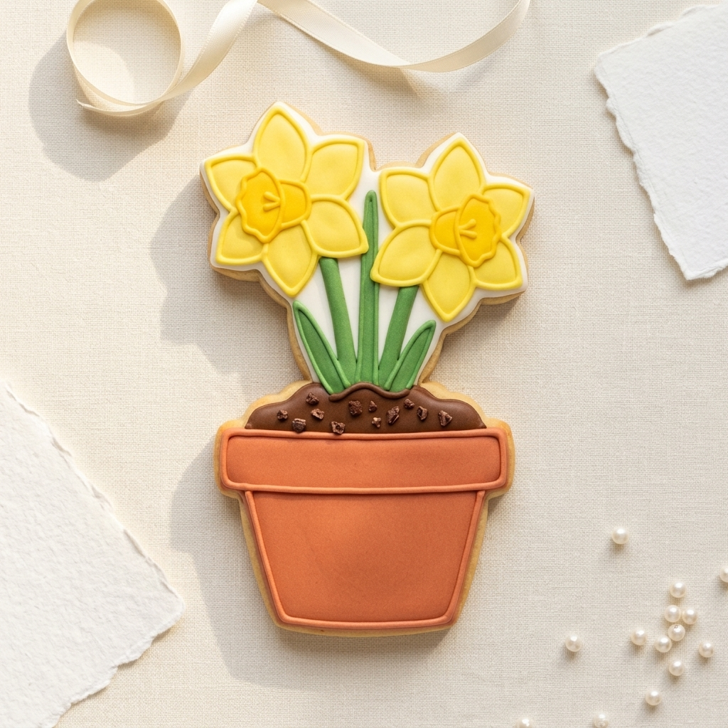 Daffodil Bulb Pot Cookie Cutter, 3D Printed Easter Cutter