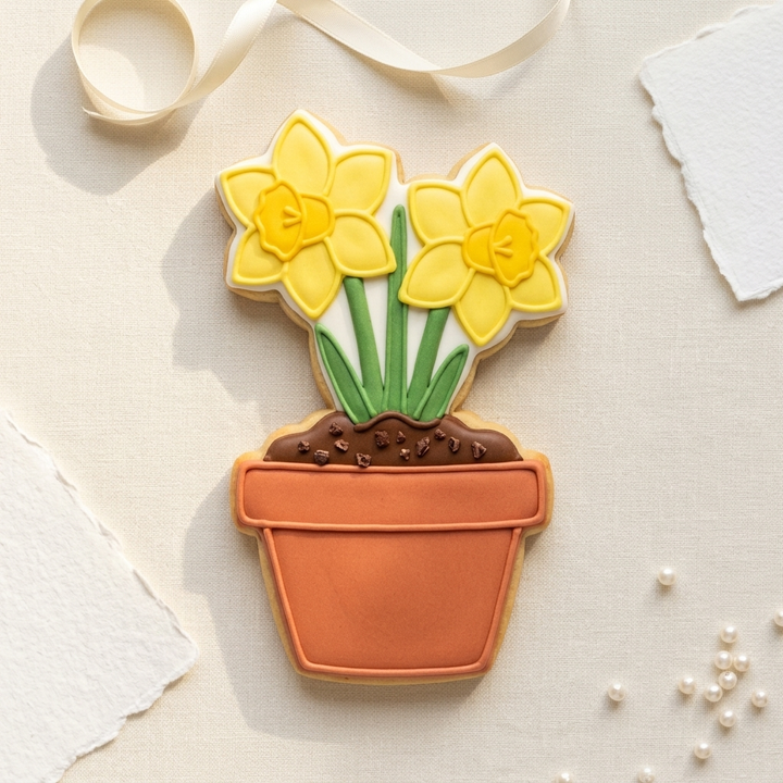 Daffodil Bulb Pot Cookie Cutter, 3D Printed Easter Cutter