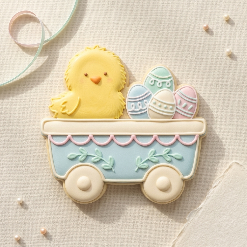 Easter Chick Wagon Cookie Cutter, 3D Printed Easter Cutter