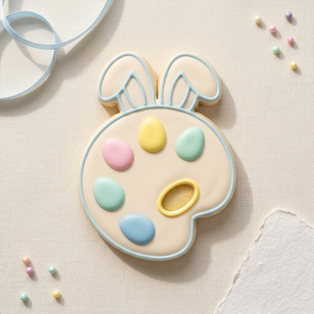 Easter Bunny Paint Palette Cookie Cutter, 3D Printed Easter Cutter