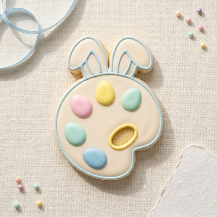 Easter Bunny Paint Palette Cookie Cutter, 3D Printed Easter Cutter