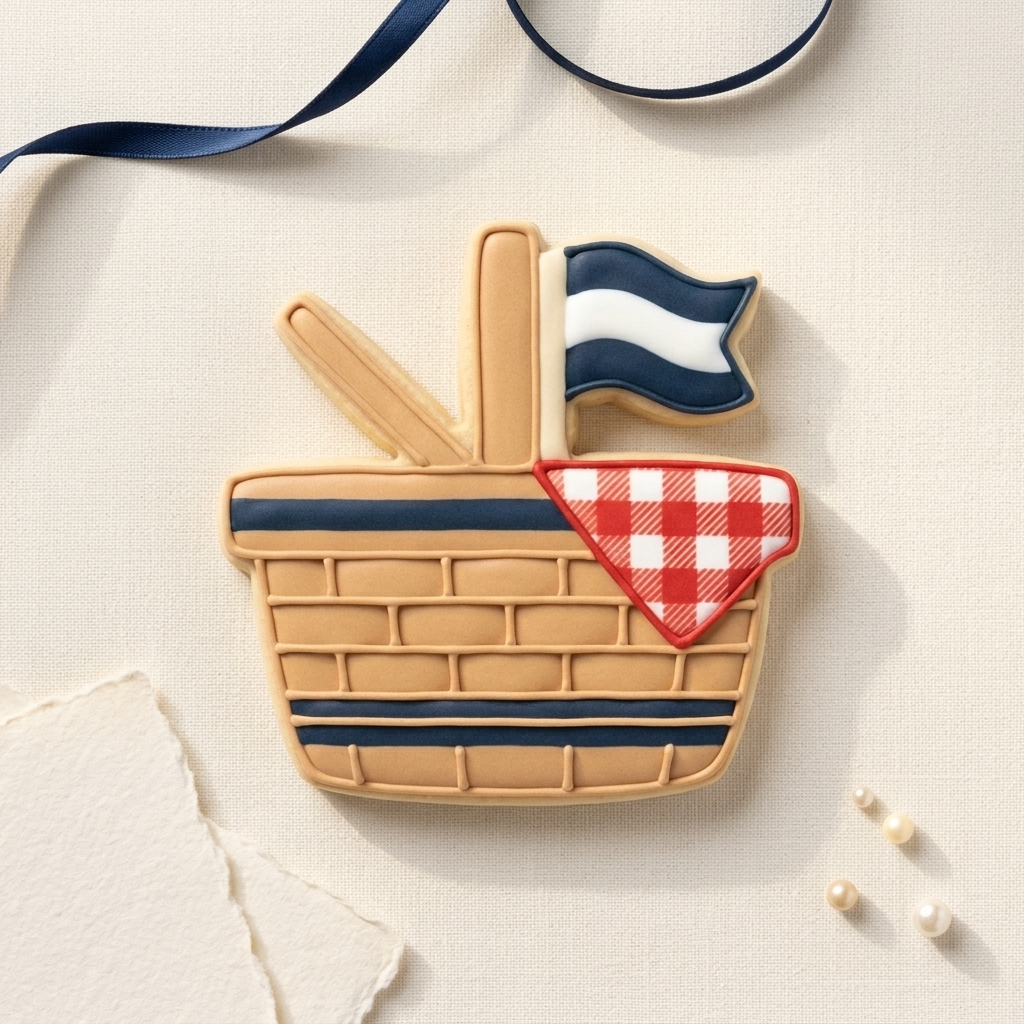 Picnic Flag Basket Cookie Cutter, 3D Printed South Asian Festival Cutter