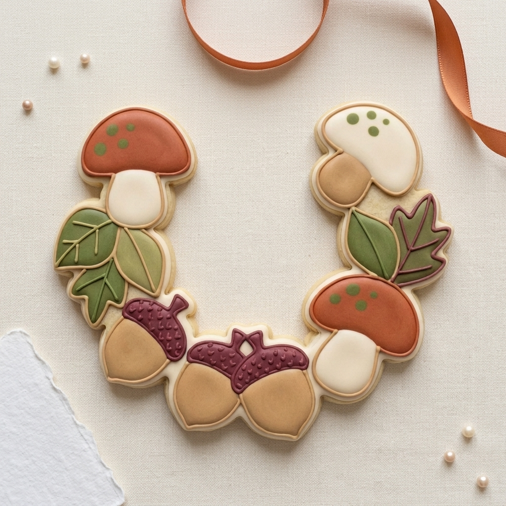Mushroom Acorn Garland Cookie Cutter, 3D Printed Thanksgiving Cutter