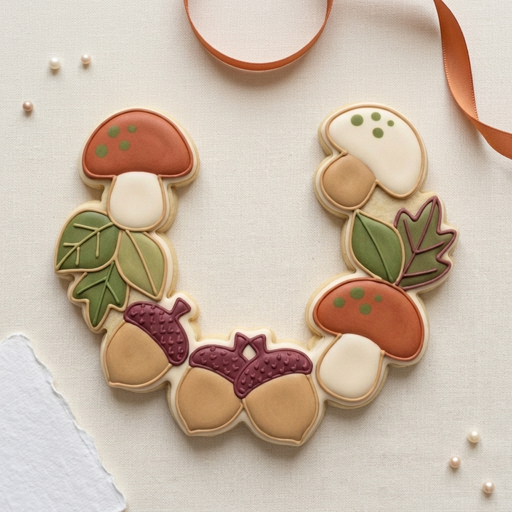 Mushroom Acorn Garland Cookie Cutter, 3D Printed Thanksgiving Cutter