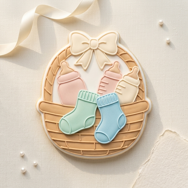 Baby Gift Basket Cookie Cutter, 3D Printed Baby Shower Cutter