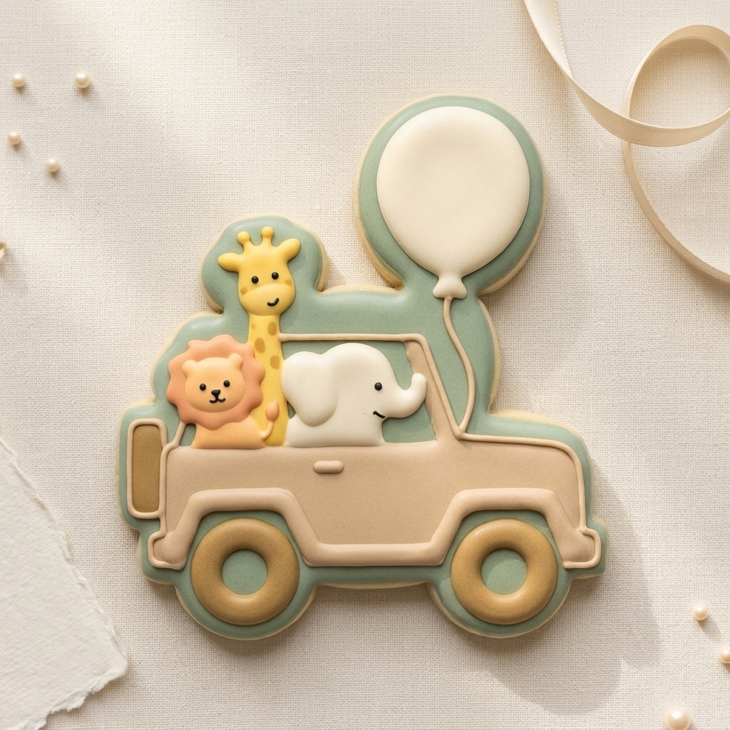 Baby Safari Jeep Cookie Cutter, 3D Printed Baby Shower Cutter