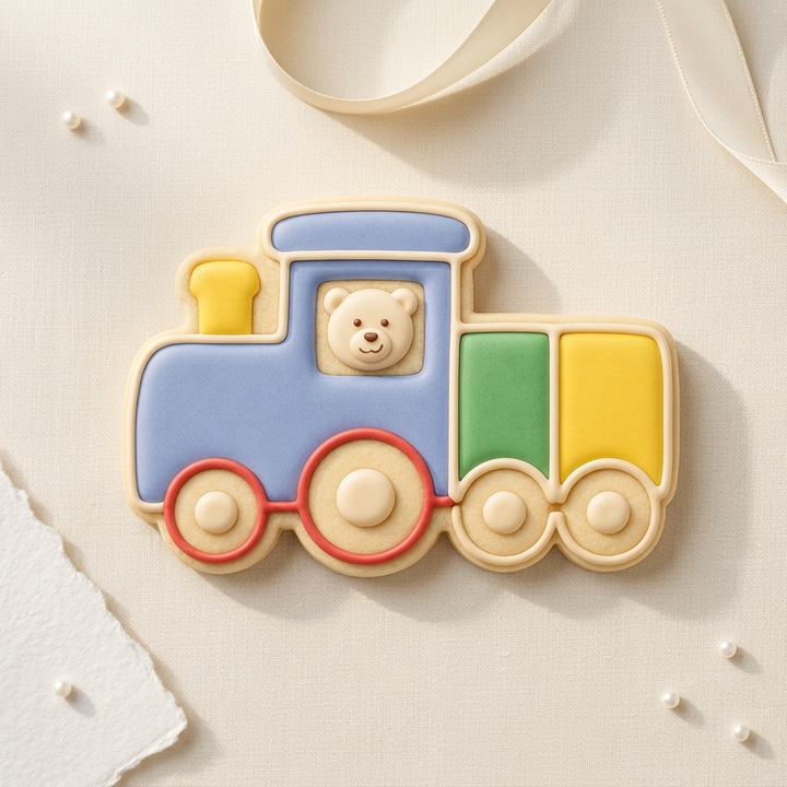 Nursery Toy Train Cookie Cutter, 3D Printed Baby Shower Cutter