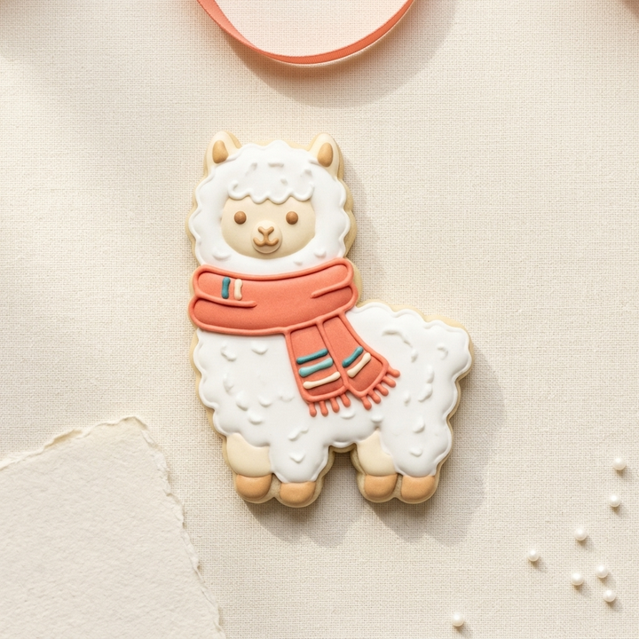 Alpaca Scarf Cookie Cutter, 3D Printed Baby Shower Cutter