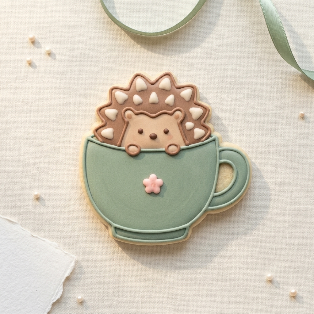 Hedgehog Teacup Cookie Cutter, 3D Printed Animals Cutter