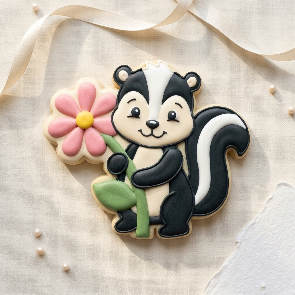 Skunk Flower Cookie Cutter, 3D Printed Birthday Party Cutter