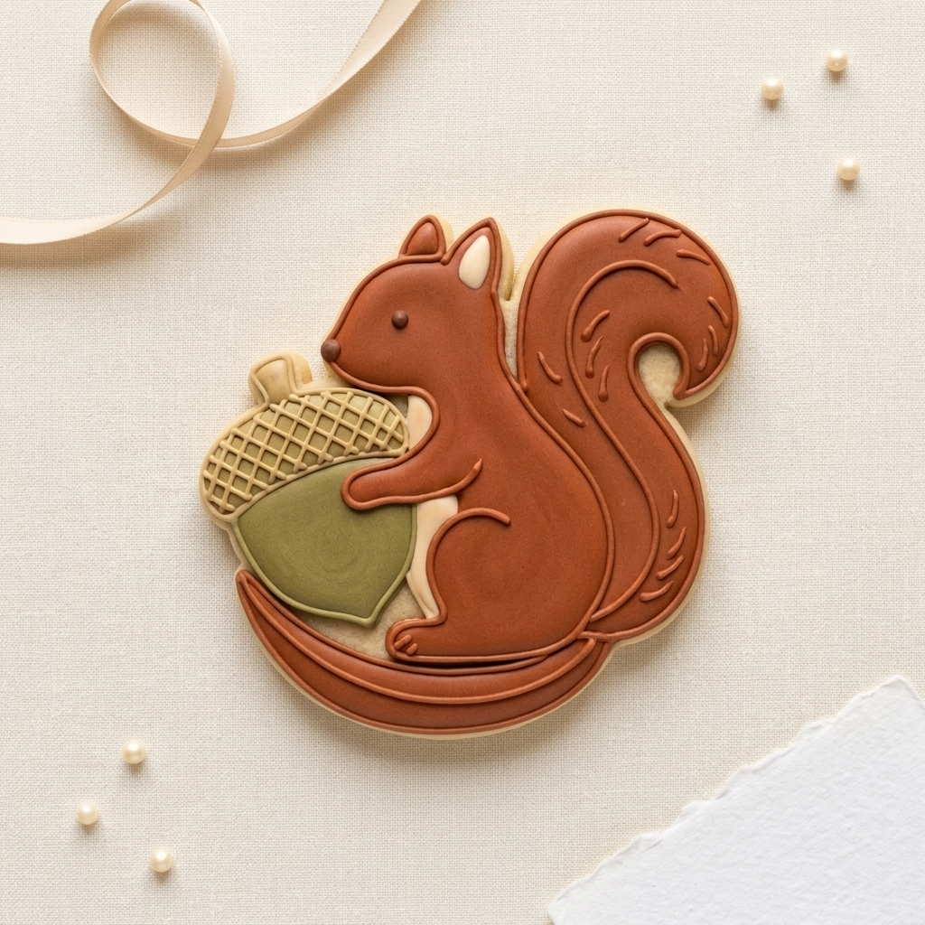 Squirrel Acorn Cookie Cutter, 3D Printed Thanksgiving Cutter