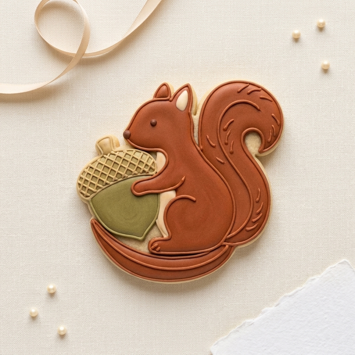 Squirrel Acorn Cookie Cutter, 3D Printed Thanksgiving Cutter