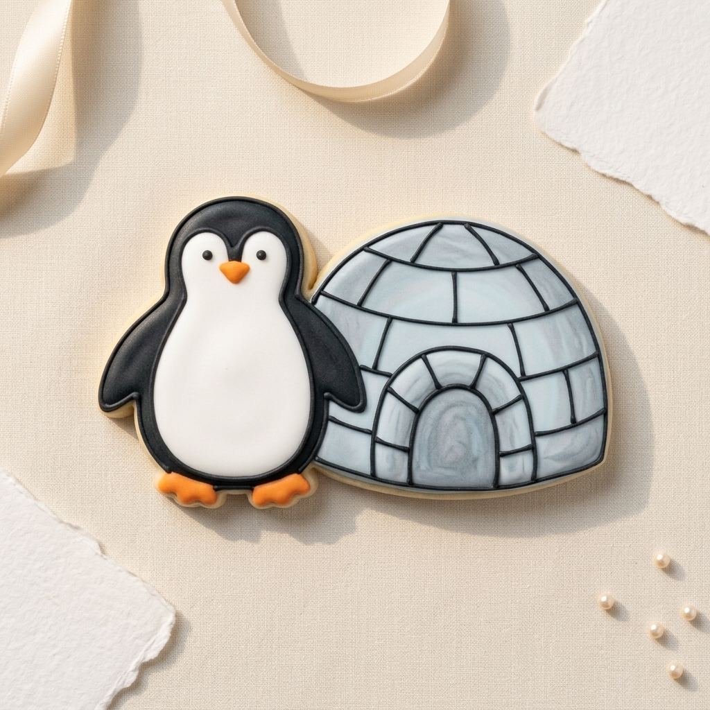 Penguin Igloo Cookie Cutter, 3D Printed Christmas Cutter