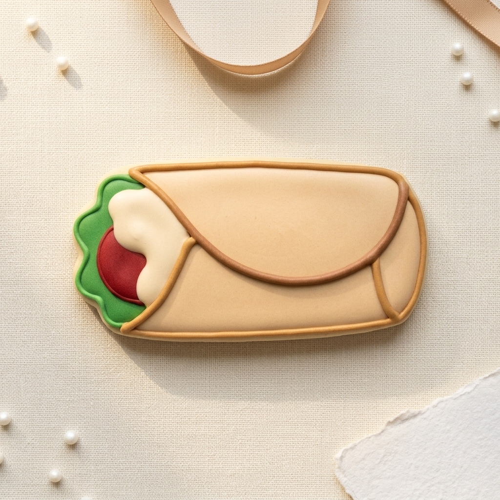 Shawarma Wrap Cookie Cutter, 3D Printed Food Theme Cutter