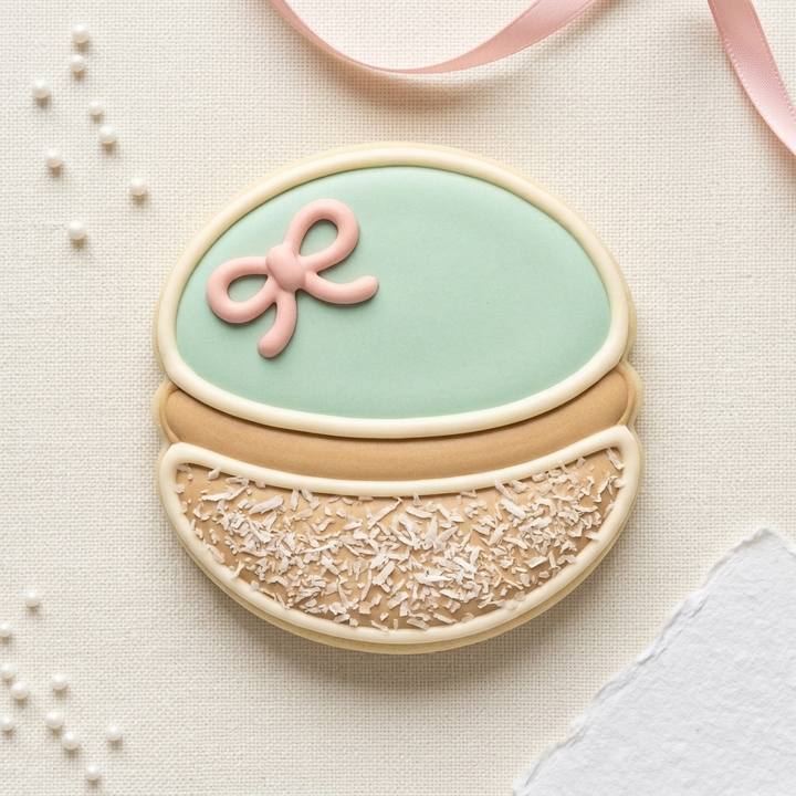 Coconut Macaron Cookie Cutter, 3D Printed Wedding Cutter