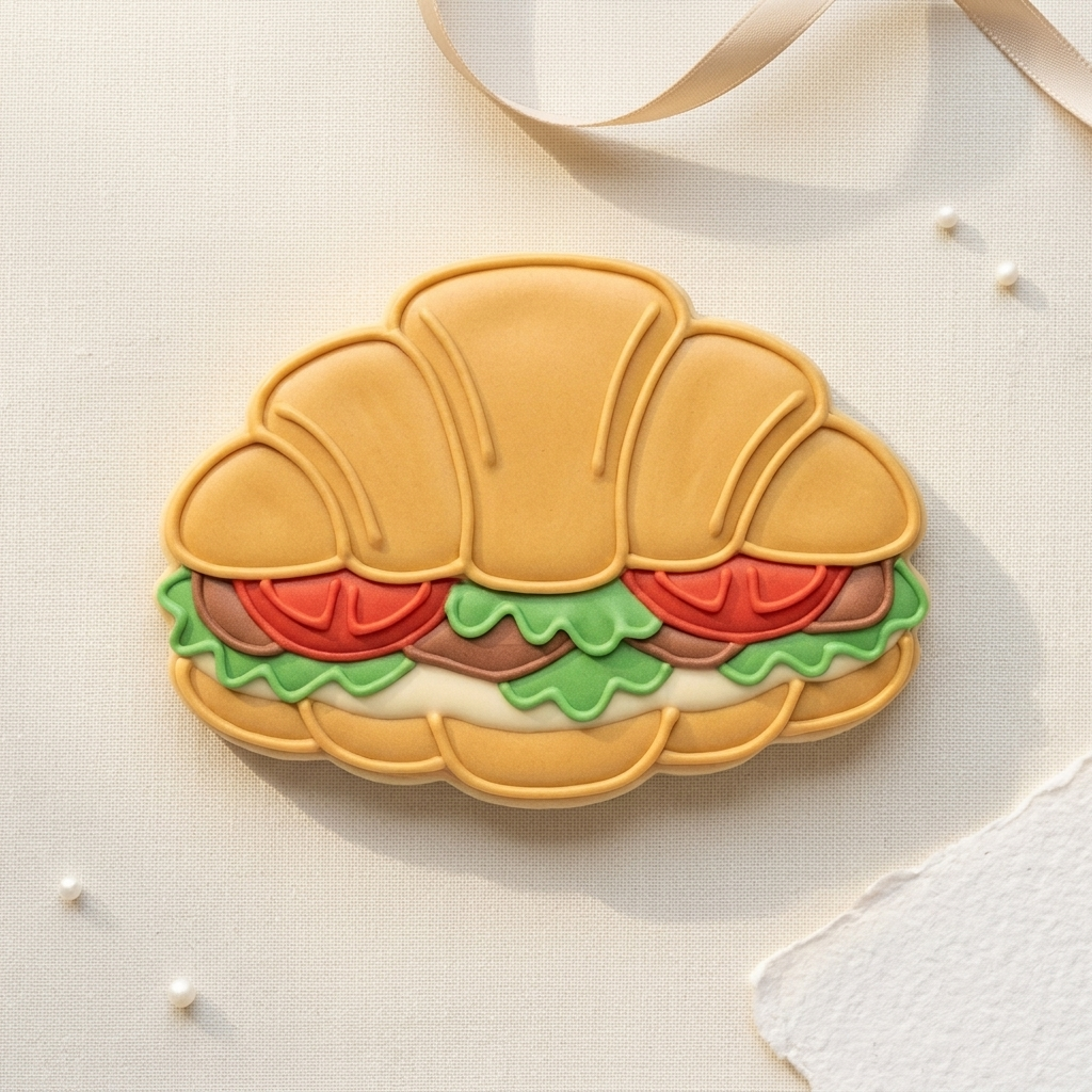 Croissant Sandwich Cookie Cutter, 3D Printed Food Theme Cutter