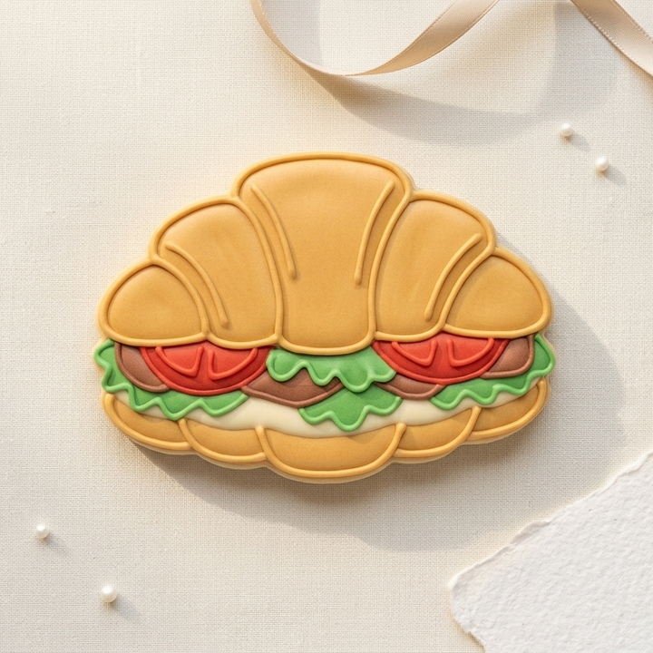 Croissant Sandwich Cookie Cutter, 3D Printed Food Theme Cutter