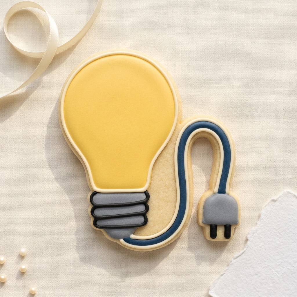 Electrician Light Bulb Wire Cookie Cutter, 3D Printed Birthday Party Cutter
