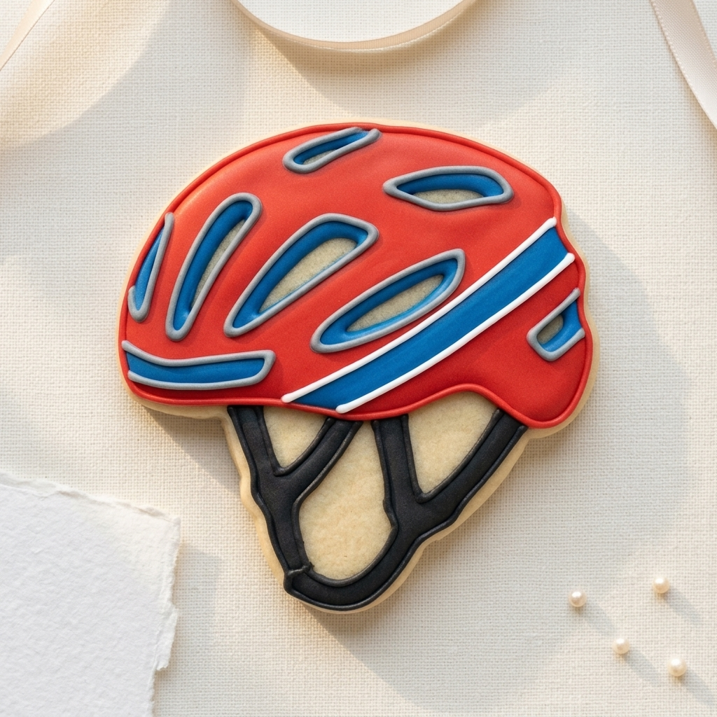 Cycling Helmet Cookie Cutter, 3D Printed Birthday Party Cutter