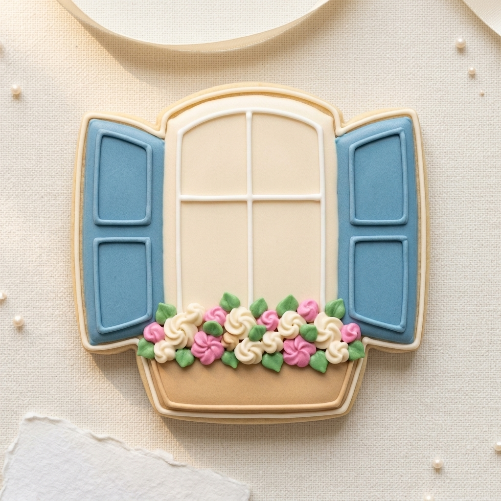 Window Shutter Flower Box Cookie Cutter, 3D Printed Garden Theme Cutter