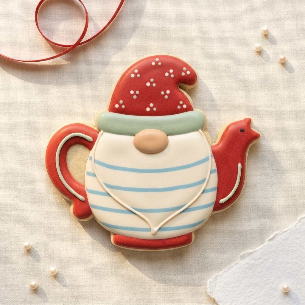 Gnome Teapot Cookie Cutter, 3D Printed Birthday Party Cutter
