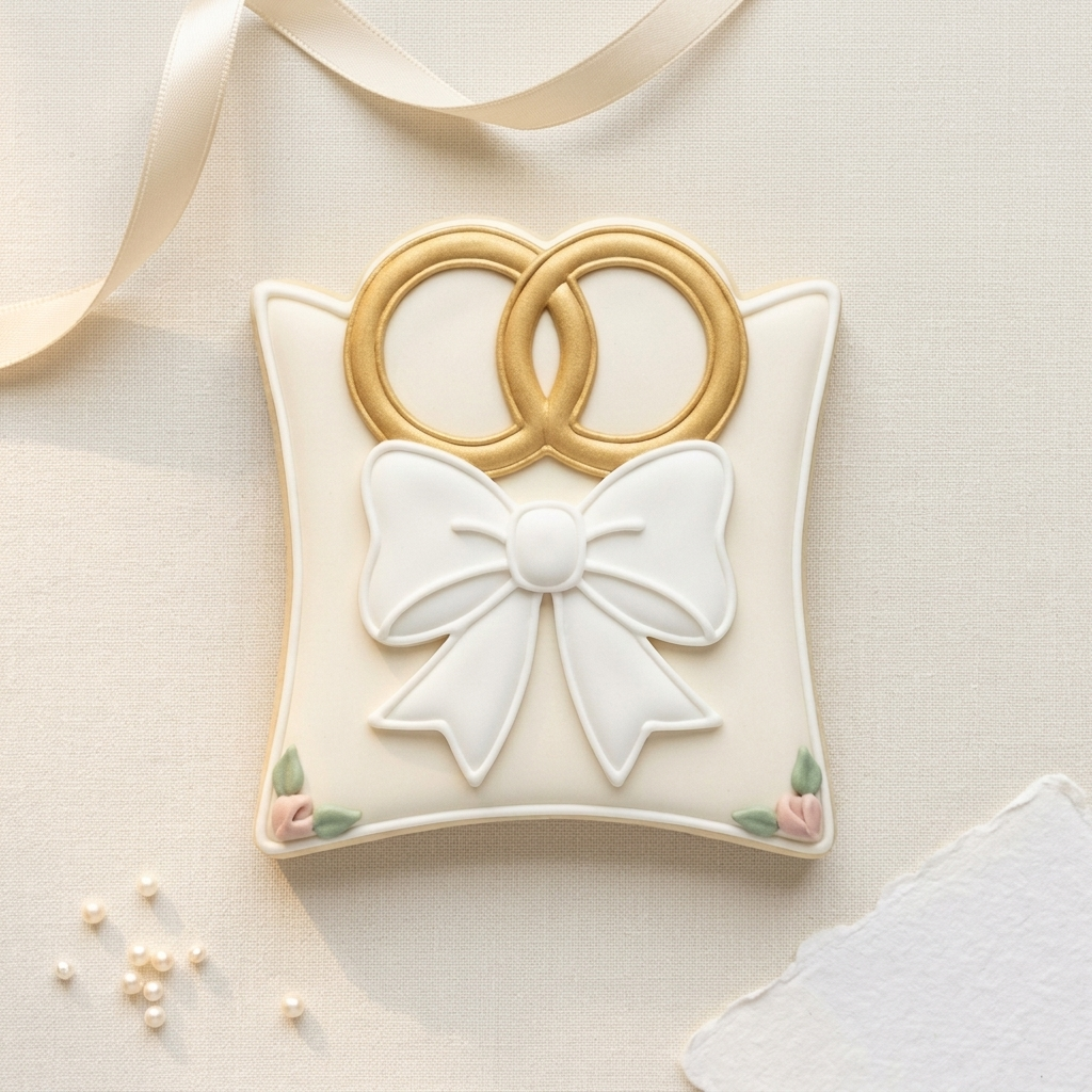 Ring Pillow Cookie Cutter, 3D Printed Wedding Cutter
