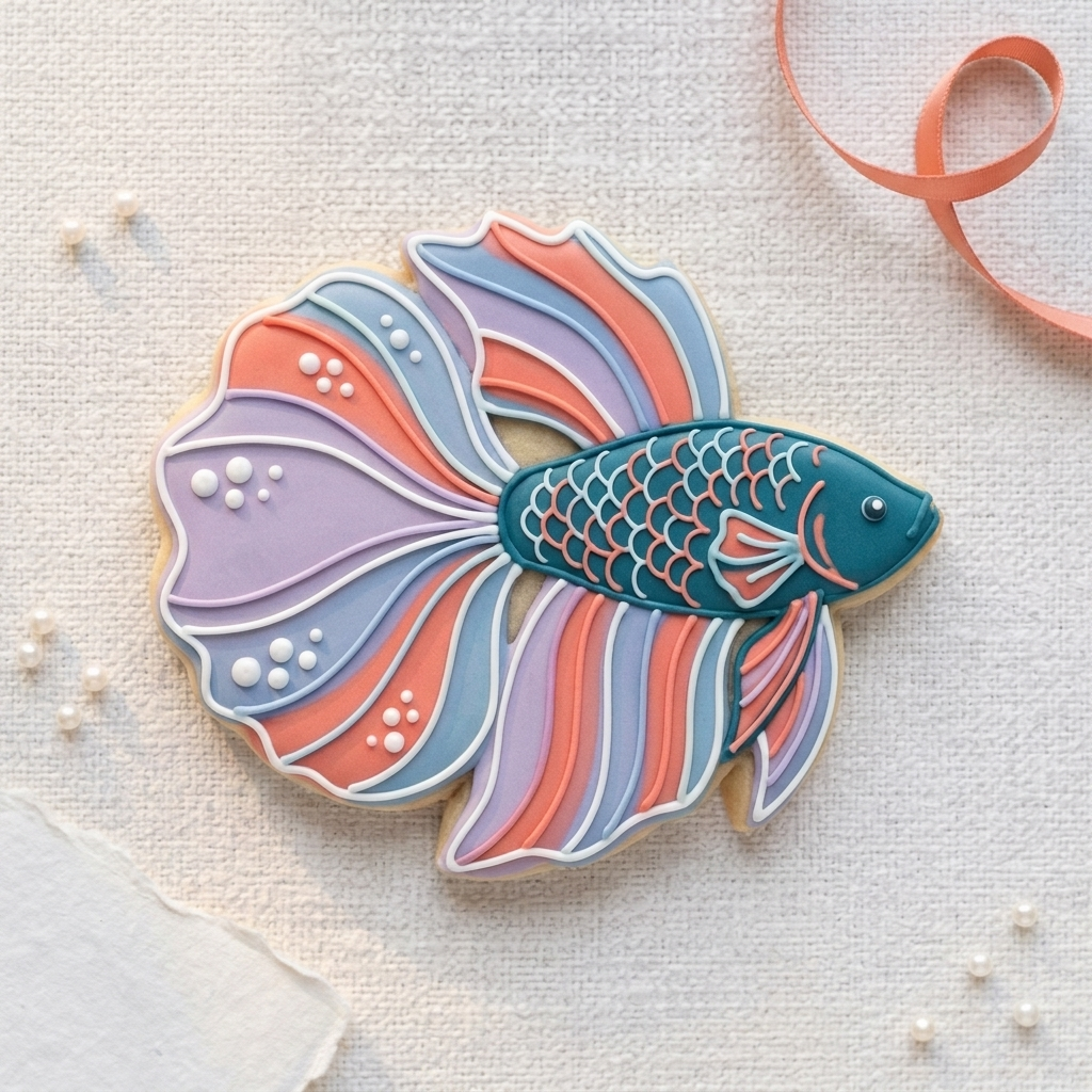 Betta Fish Fan Tail Cookie Cutter, 3D Printed Birthday Party Cutter