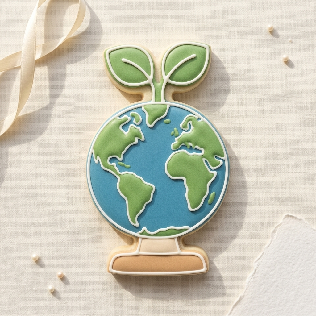 Earth Day Seedling Globe Cookie Cutter, 3D Printed School and Teacher Cutter