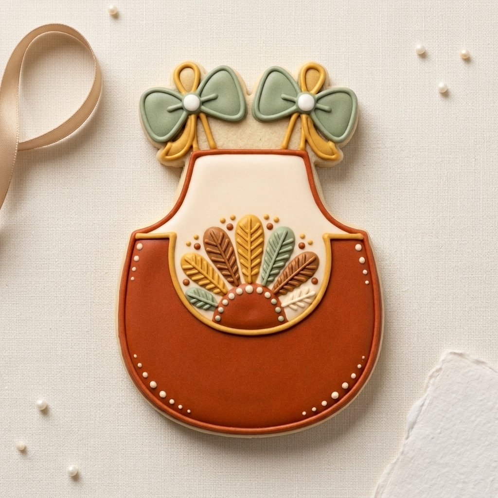 Thanksgiving Apron Turkey Pocket Cookie Cutter, 3D Printed Thanksgiving Cutter