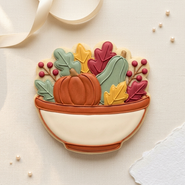 Friendsgiving Serving Bowl Cookie Cutter, 3D Printed Thanksgiving Cutter