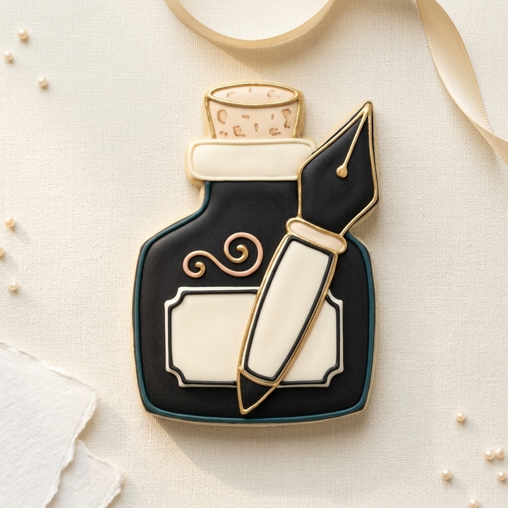 Calligraphy Nib Bottle Cookie Cutter, 3D Printed Wedding Cutter