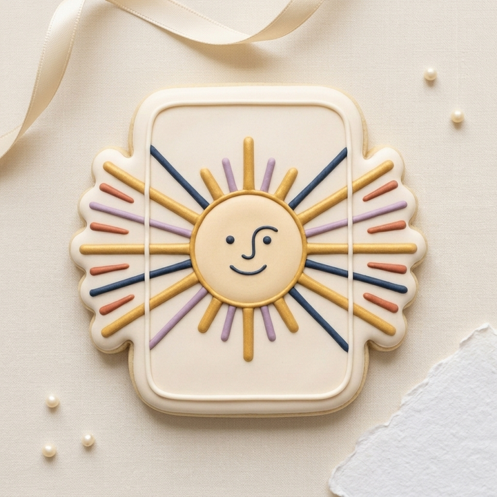 Tarot Sun Plaque Cookie Cutter, 3D Printed Halloween Cutter