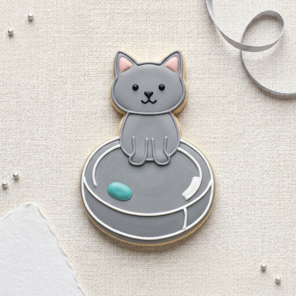 Robot Vacuum Cat Cookie Cutter, 3D Printed Birthday Party Cutter