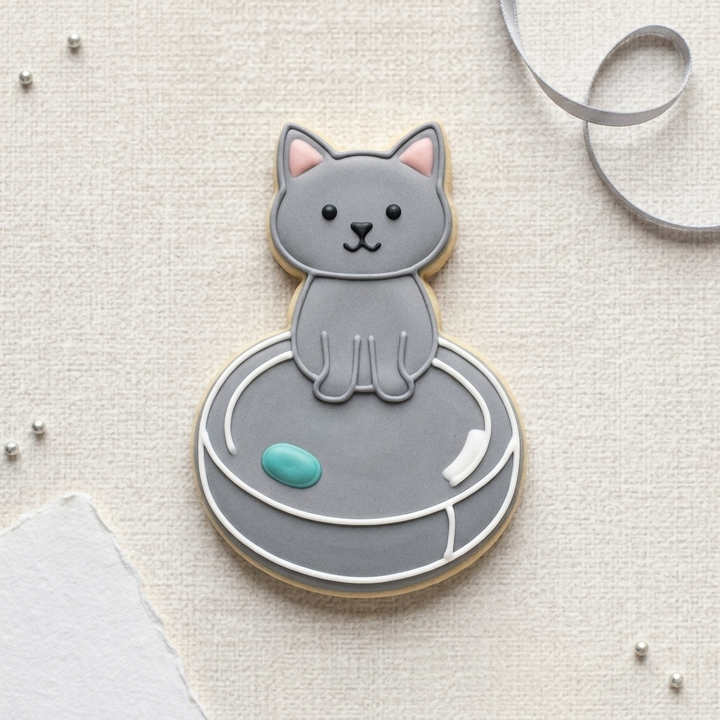 Robot Vacuum Cat Cookie Cutter, 3D Printed Birthday Party Cutter