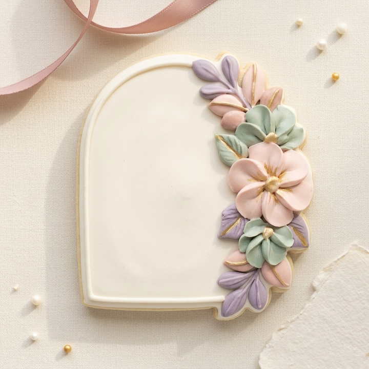 Floral Arch Name Plaque Blank Cookie Cutter, 3D Printed Baby Shower Cutter