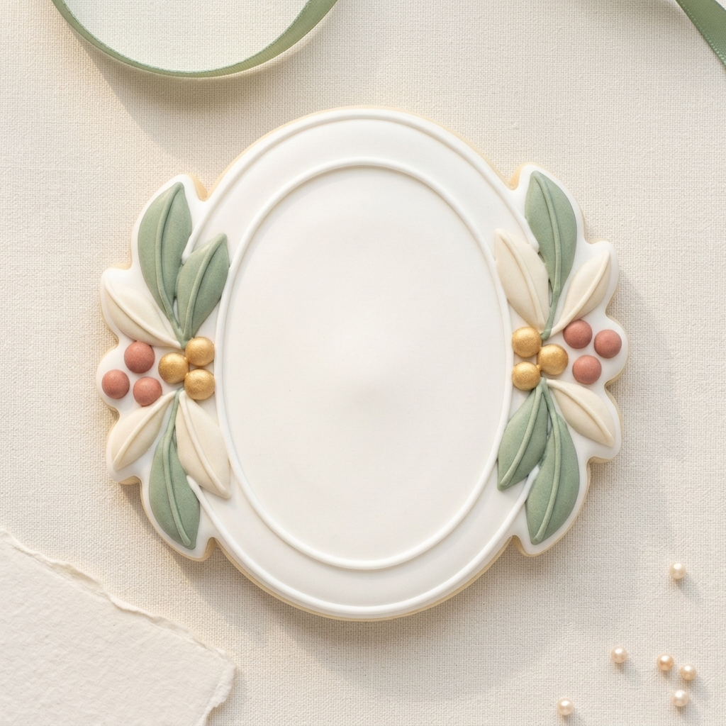 Botanical Oval Frame Cookie Cutter, 3D Printed Family Gift Cutter