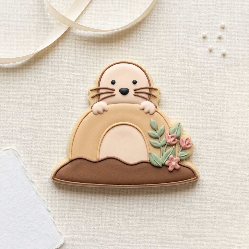 Mole Garden Tunnel Cookie Cutter, 3D Printed Birthday Party Cutter