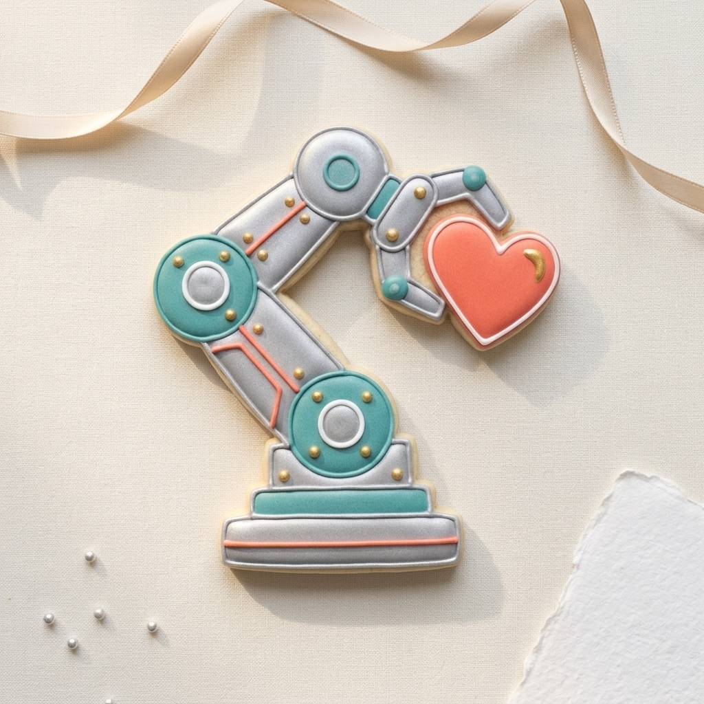 Robot Arm Heart Cookie Cutter, 3D Printed Birthday Party Cutter